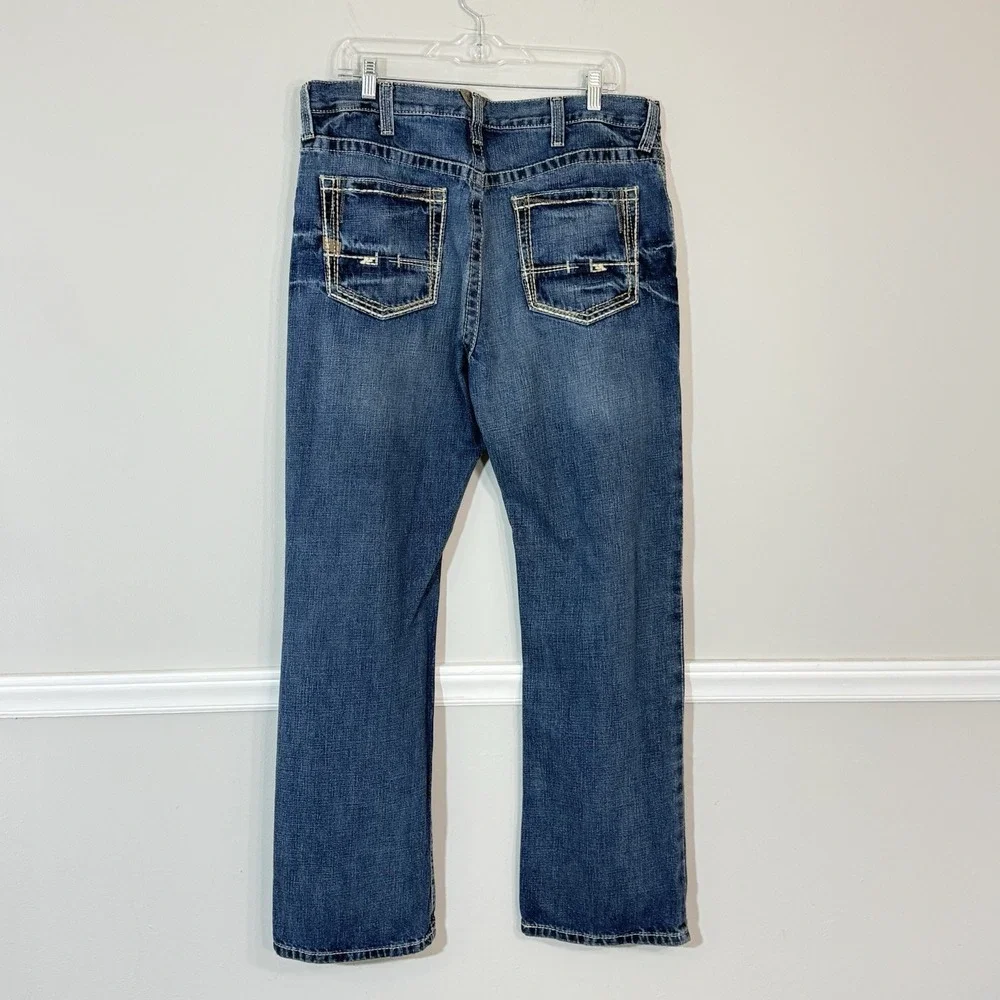 Ariat Mens Low Rise Boundary Boot Cut Jeans M4 Denim Mens Sz 36X32 Blue Western